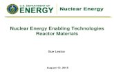 Nuclear Energy Enabling Technologies Reactor Materials Lesica... · NEET-NSUF 1.3c Irradiation Testing of Materials Produced by Innovative Manufacturing Techniques (Federal POC: Alison