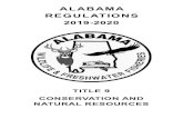 ALABAMA REGULATIONS · 2012. 10. 19. · 1 DIVISION OF WILDLIFE AND FRESHWATER FISHERIES MONTGOMERY OFFICE 64 North Union Street, Suite 567 Montgomery, Alabama 36104 Office: (334)