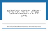Social Distance Guidelines for Candidate – Symbiosis National … · 2021. 1. 12. · Social Distance Guidelines for Candidates – Symbiosis National Aptitude Test 2020 (SNAP)