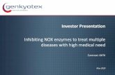 Investor Presentation · 2020. 6. 1. · Investor Presentation Page 9. NOX 1 & 4 are major drivers of fibrogenesis in multiple organs NOXs activates pathways such as TGF-b, PDGF,