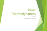 First Law of Thermodynamics · Thermodynamic Process. Thermodynamic Process PROCESS Isothermal Isobaric Isochoric Adiabatic Isentropic DU = Q –W DU = -W No heat addition Q = 0 .