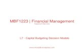 MBF1223 | Financial Management · 2017. 4. 27. · 9.2 Payback Period • The length of time in which an investment pays back its original cost. • Referred to Payback period, the