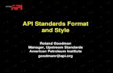 API Standards Format and Style...API Document Designations Specifications - Documents that are written in such as way as to facilitate communications between purchasers, manufacturers,