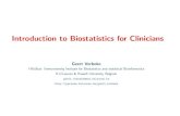 Introduction to Biostatistics for Clinicians · 2017. 6. 23. · Chapter 1 What is statistics ?. Example. Population – sample. Random variability Eli Lilly: Introduction to Biostatistics