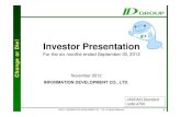 Change or Die! Investor Presentation5,949 (75.7%) 1,578 (19.6%) 1,646 (21.3%) 1,912 (24.3%) Sep. 2010 Sep. 2011 Sep. 2012-137-2.3%-137-2.3% +265 +16.1% +265 +16.1% +127 +1.7% +127