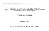 TECHNICAL MANUALTECHNICAL MANUAL MARCH 2005 SANYU CONSULTANTS INC., TOKYO, JAPAN Foreword This Technical Manual is a part of Smallholder Irrigation Development Package produced under