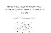 Three easy ways to - UAB Barcelona · Netvizz NodeXL Gephi . 1. Netvizz + Gephi •Netvizz: Facebook app by Bernhard Rieder ... using graph visualization software such as GUESS or