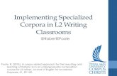 Implementing Specialized Corpora in L2 Writing Classrooms · 2016. 4. 10. · Chambers, A. (2005). Integrating corpus consultation in language studies. Language Learning and Technology,