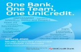 One Bank, One Team, One UniCredit....Situatia interimara consolidata condensata a rezultatului global pentru perioada de sase luni incheiata la 30 iunie 2020 2 mii RON Nota 30.06.2020