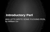 AKA LET'S WRITE SOME FUCKING PERL by William Orrworr/seminars/Programming/Intro to... · 2013. 5. 12. · Introductory Perl AKA LET'S WRITE SOME FUCKING PERL by William Orr