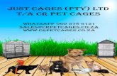 Small Animals - CR Pet Cagescrpetcages.co.za/attachments/Small-Pets.pdf · 2020. 5. 8. · Product Code : HM011 Square funky hamster cage 42x27x37cm R439.60 Product Code : HM012 Hamster