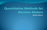 Quantitative Methods for Decision Makers · 2013. 11. 15. · What are Quantitative Methods? involves the gathering, organization, and mathematical analysis of information enables