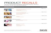 PRODUCT RECALLS - SGS...of a fire in the dishwasher. Customers should cease using any affected model dishwasher immediately and switch it off at the socket outlet. Customers should