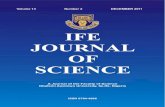 IFE JOURNAL OF SCIENCE - Obafemi Awolowo University Scholars · 2020. 12. 7. · IFE JOURNAL OF SCIENCE A Journal of the Faculty of Science Obafemi Awolowo University, Ile-Ife, Nigeria