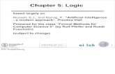 Chapter 5: Logic - UZH IfI · 2016. 6. 23. · Chapter 5: Logic based largely on Russell, S.J., and Norvig, P.: “Artificial Intelligence - a modern approach”. Prentice Hall. Prepared