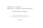 BINARY CODES BINARY CODES DATABASES MAGMA Packages · 2018. 3. 13. · refer to a binary code not necessarily linear such that it contains the zero word, unless otherwise speci ed.