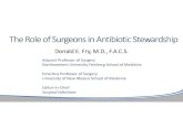The Role of Surgeons in Antibiotic Stewardship...Discovery of Sulfanilamide •Discovered Prontosilin 1931. •Published results in 1935 •Treated patients with streptococcal and