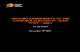 ONTARIO AMENDMENTS TO THE CANADIAN ELECTRICAL CODE PART I, C22inohv8.info/codeamend.pdf · 2014. 3. 9. · Ontario Amendments to the Canadian Electrical Code Part I, C22.1 November