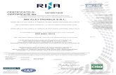CERTIFICATO N. 34180/16/S MB ELETTRONICA S.R.L. · with traditional (pth) and smd components. realization of cables, wirings and electric switchboards. assembly of electrical and