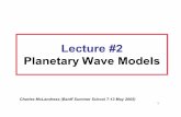 Lecture #2 Planetary Wave Models - University of Toronto · 2005. 5. 3. · zero-wind line is a critical line for stationary PW ⇒ in linear case with dissipation PW is absorbed