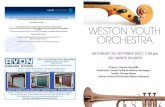 Welcome to our October Concert - Weston Youth Orchestra...Forthcoming Concerts Saturday 16 December 7.30pm Junior & Senior Orchestra Christmas Concert St. Paul's Church Walliscote