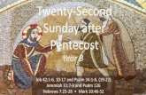 Twenty-Second Sunday after PentecostHebrews 7:23-28 • Mark 10:46-52. Then there came to him all his ... Bartimaeus son of Timaeus, a blind beggar, was sitting by the roadside. Mark