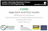 CVORR Approach and first results - Resource Recovery from Waste · 2017. 11. 22. · •Oliver Zwirner (socio-economics, metrics, values & framework) •John Hahladakis (plastic packaging,