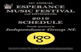 48th ANNUAL ESPERANCE...48th ANNUAL ESPERANCE MUSIC FESTIVAL (AN EISTEDDFOD) 2019 SCHEDULE Proudly sponsored by Independence Group NL This schedule is also available to download via