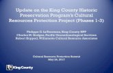 Update on the King County Historic Preservation Program’s ......Miller, now Tom Minichillo ) • Data-sharing agreements with tribes • Staff training • National Association of