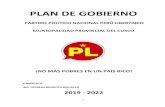 New PLAN DE GOBIERNO · 2018. 6. 19. · 2 “SOLO LAS PERSONAS BUENAS HACEN BUENAS COSAS” PLAN DE GOBIERNO DE LA MUNICIPALIDAD PROVINCIAL DEL CUSCO Gestión municipal 2019 –