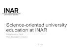 Science-oriented university education at INAR · education at INAR Katja Anniina Lauri PhD, Research Director 24.4.2020. Outline •Programme level •Course level •Online education