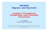 EE3054 Signals and Systems LaplaceTransform: Properties and …yao/EE3054/Laplace_II.pdf · 2008. 4. 29. · Oppenheim and Willsky, Signals and Systems, Sec. 9.0—9.7 (Handout) Title: