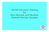 ASTM Precision Testing for Non-Nuclear and Nuclear Asphalt Density Gauges · 2010. 2. 18. · Asphalt Density Gauges. ASTM Precision Testing Goal: Determine Precision Statement for