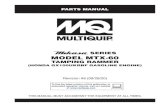 SERIES MODEL MTX-60 - Multiquip Inc...PARTS MANUAL T T CCOMP T T T T. Revision #8 (09/28/20) SERIES MODEL MTX-60 TAMPING RAMMER (HONDA GX100UKRBF GASOLINE ENGINE) To find the latest