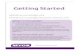 ae getting started(istore size)...2 GETTING STARTED Installing your software To start using MYOB AccountEdge , do the following: NOTE: Installation support and resources If you need