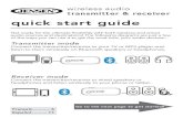 quick start guide · 2021. 3. 31. · The transmitter/receiver’s transmitter indicator blinks rapidly while it’s trying to connect to your Bluetooth speaker or headphone. In a
