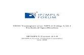 TDM Transport over MPLS Using AAL1 Technical Specification … · 2020. 9. 16. · MPLS has the potential to consolidate service providers’ networks and services such as Frame Relay,
