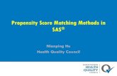 Propensity Score Matching Methods in SAS...Epidemiology. 2009 Jul;20(4):512-22. • Adjustments for Unmeasured Confounders in Pharmacoepidemiologic Database Studies Using External