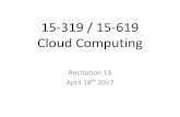 15-319 / 15-619 Cloud Computingmsakr/15619-s17/recitations/S17... · 2017. 4. 18. · – Quiz 11 • This week’s schedule – Project 4.2 • Twitter Analytics: The Team Project