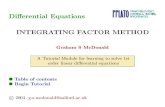 INTEGRATING FACTOR METHOD - salfordphysics.comsalfordphysics.com/gsmcdonald/H-Tutorials/ordinary...General solution is y = x2 +Cx, and particular solution is y = x2 +2x, 5. General