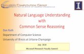 Natural Language Understanding with Common Sense Reasoningdanroth/Talks/Roth-MSR-07... · 2015. 9. 16. · Natural Language Interpretation is a Common Sense driven Inference Process