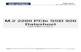 M.2 2280 PCIe SSD 920 Datasheet · 2020. 11. 4. · - Pure sequential workload conditions, fio seq write, 30 loops, bs 128k, io depth 32 (Copy the pattern by VDbench) 3D TLC (BiCS3)