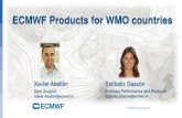 ECMWF Products for WMO countries · 2019. 11. 7. · Xavier.Abellan@ecmwf.int Estíbaliz Gascón Forecast Performance and Products Estibaliz.Gascon@ecmwf.int. October 29, 2014 Who