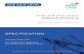 WJEC GCE AS/A Level in MATHEMATICSd6vsczyu1rky0.cloudfront.net/33619_b/wp-content/uploads/... · 2017. 11. 23. · GCE AS/A LEVEL APPROVED BY QUALIFICATIONS WALES WJEC GCE AS/A Level