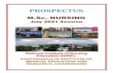 PROSPECTUS · 2021. 3. 25. · 1) B.Sc. Nursing/B.Sc Nursing (Post-Basic) from an Institution recognized by the Indian Nursing Council and PGIMER, Chandigarh as equivalent thereto