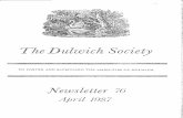 Dulwich Society newsletter · 2016. 1. 15. · David Nicholson-Lord 27 Woodwarde Road SE22 BUN Telephone: 693 3998 2 NEWS ... Chelsea and Sutton and'h~s toured to Devon. They regularly