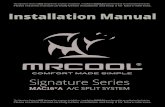MrCool MAC16-A AC Split System Installation Manual DML vrv ... · Please read this manual carefully before installation and keep it for future reference. Installation Manual. Signature