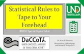 Statistical Rules to Tape to Your ForeheadEthical Guidelines for Statistical Practice A protocol for conducting and presenting results of regression-type analyses Rule 1 Statistical