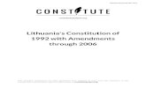Lithuania's Constitution of 1992 with Amendments through 2006...This complete constitution has been generated from excerpts of texts from the repository of the Comparative Constitutions