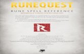 RUNE SPELL REFERENCE...This collects all the Rune spells from The Red Book of Magic into a handy reference for gamemaster and players alike, organized by Rune and alphabetically. The